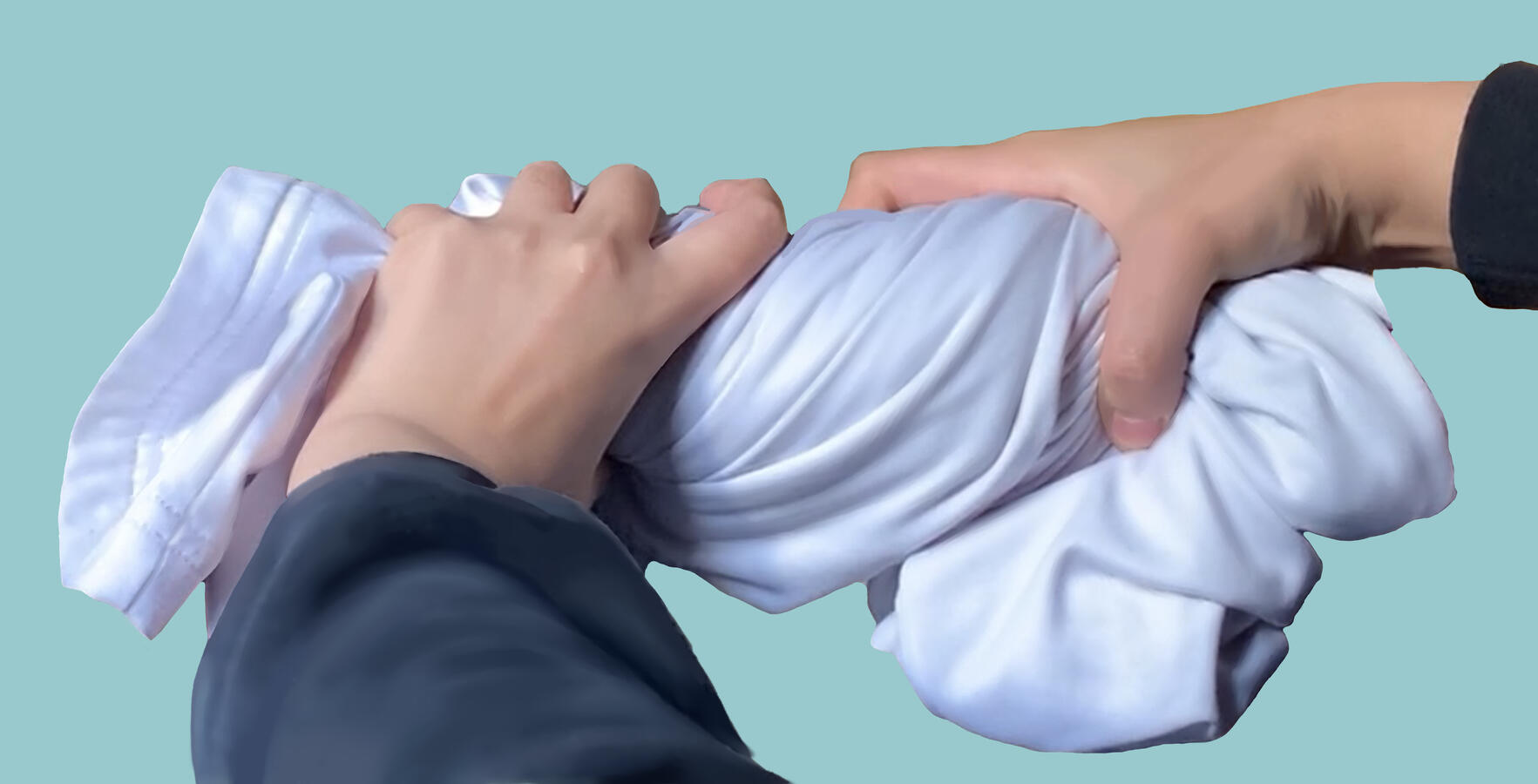 Conceptual Study on Torsion: the twist of silk sheets 2D Digital Illustration made using Paint Tool SAI 2